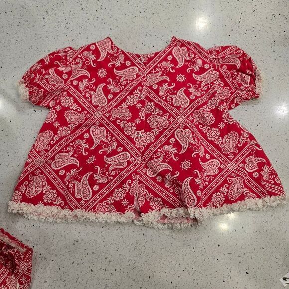 Paulyne of Arizona 3 pc Set Red Bandana Print size medium - Picture 5 of 9